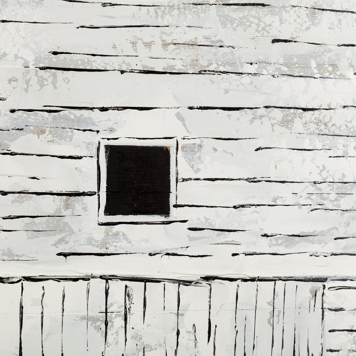 Sawmill Creek Farmhouse White Barn Original Hand Painted on Wood Oil Painting by Mercana at Eve Furniture