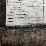 Sawmill Creek Farmhouse White Barn Original Hand Painted on Wood Oil Painting by Mercana at Eve Furniture