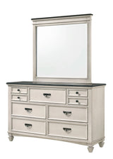 Sawyer Antique White and Brown Bedroom Mirror (Mirror Only) by Crown Mark at Eve Furniture