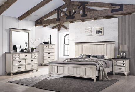 Sawyer Antique White and Brown Chest by Crown Mark at Eve Furniture