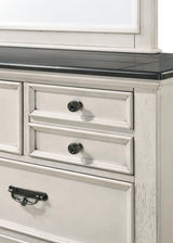 Sawyer Antique White and Brown Dresser by Crown Mark at Eve Furniture