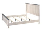Sawyer Antique White and Brown King Panel Bed by Crown Mark at Eve Furniture