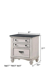 Sawyer Antique White and Brown Nightstand by Crown Mark at Eve Furniture