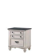 Sawyer Antique White and Brown Nightstand by Crown Mark at Eve Furniture