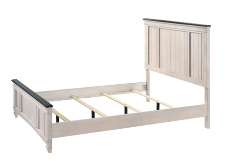 Sawyer Antique White and Brown Panel Bedroom Set by Crown Mark at Eve Furniture