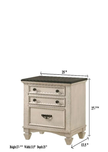Sawyer Antique White and Brown Panel Bedroom Set by Crown Mark at Eve Furniture