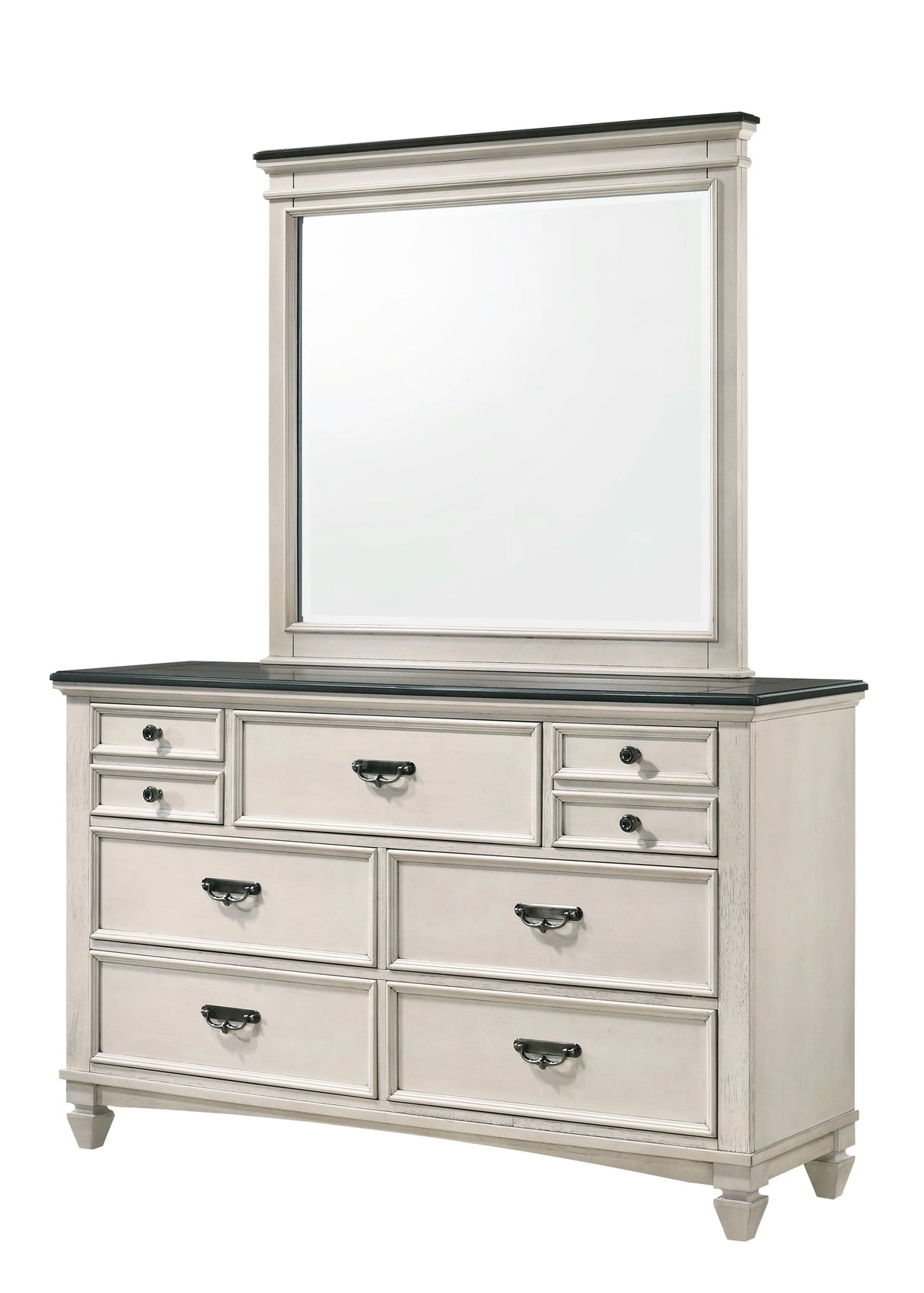 Sawyer Antique White and Brown Panel Bedroom Set by Crown Mark at Eve Furniture