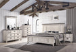 Sawyer Antique White and Brown Panel Bedroom Set by Crown Mark at Eve Furniture