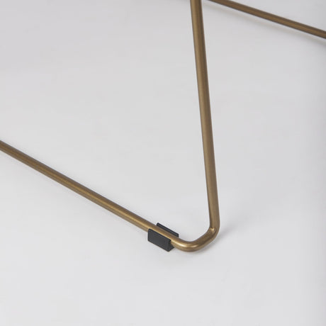 Sawyer Cream Fabric Wrap Gold Metal Frame Dining Chair by Mercana at Eve Furniture