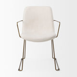 Sawyer Cream Fabric Wrap Gold Metal Frame Dining Chair by Mercana at Eve Furniture