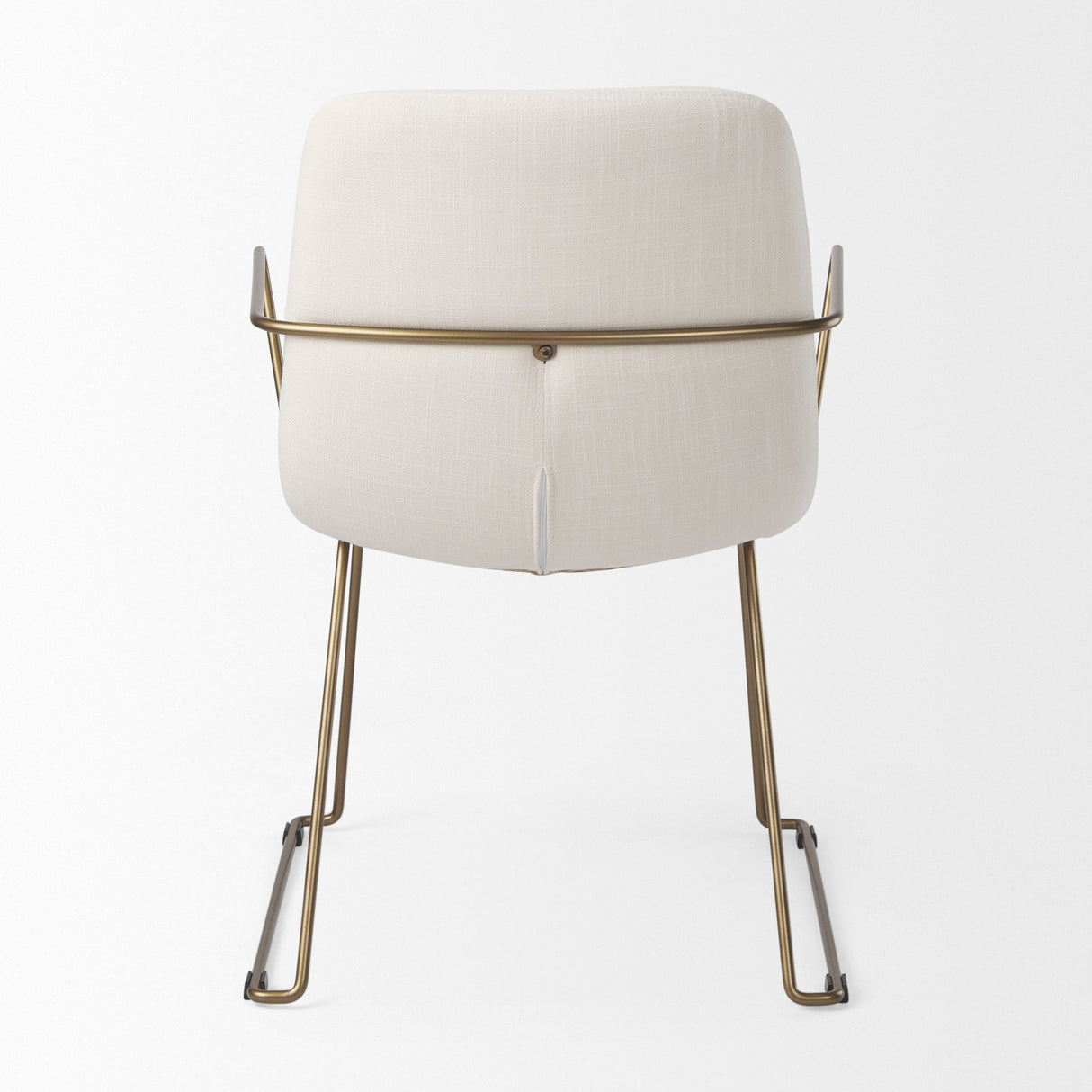 Sawyer Cream Fabric Wrap Gold Metal Frame Dining Chair by Mercana at Eve Furniture