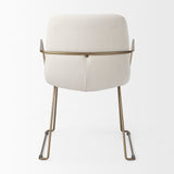Sawyer Cream Fabric Wrap Gold Metal Frame Dining Chair by Mercana at Eve Furniture
