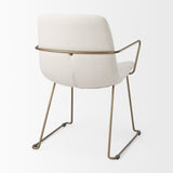 Sawyer Cream Fabric Wrap Gold Metal Frame Dining Chair by Mercana at Eve Furniture