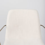 Sawyer Cream Fabric Wrap Gold Metal Frame Dining Chair by Mercana at Eve Furniture