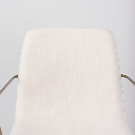 Sawyer Cream Fabric Wrap Gold Metal Frame Dining Chair by Mercana at Eve Furniture