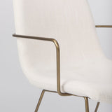 Sawyer Cream Fabric Wrap Gold Metal Frame Dining Chair by Mercana at Eve Furniture