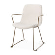Sawyer Cream Fabric Wrap Gold Metal Frame Dining Chair by Mercana at Eve Furniture