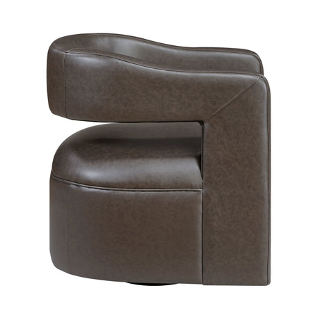Sawyer Dark Coffee Swivel Chair by Homelegance at Eve Furniture