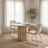 Sawyer I Beige Fabric Seat Gold Metal Frame Dining Chair, Set of 2 by Mercana at Eve Furniture