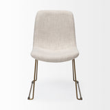 Sawyer I Beige Fabric Seat Gold Metal Frame Dining Chair, Set of 2 by Mercana at Eve Furniture