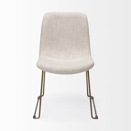 Sawyer I Beige Fabric Seat Gold Metal Frame Dining Chair, Set of 2 by Mercana at Eve Furniture