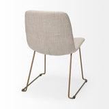 Sawyer I Beige Fabric Seat Gold Metal Frame Dining Chair, Set of 2 by Mercana at Eve Furniture