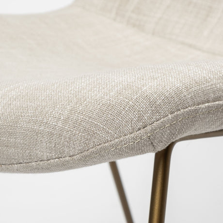 Sawyer I Beige Fabric Seat Gold Metal Frame Dining Chair, Set of 2 by Mercana at Eve Furniture