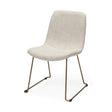 Sawyer I Beige Fabric Seat Gold Metal Frame Dining Chair, Set of 2 by Mercana at Eve Furniture