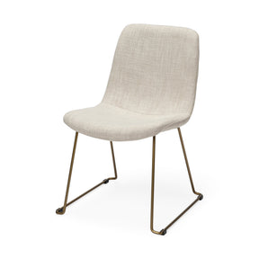 Sawyer I Beige Fabric Seat Gold Metal Frame Dining Chair, Set of 2 by Mercana at Eve Furniture