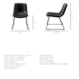 Sawyer I Dark Brown Faux-Leather Seat Black Iron Frame Dining Chair, Set of 2 by Mercana at Eve Furniture