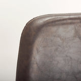 Sawyer I Dark Brown Faux-Leather Seat Black Iron Frame Dining Chair, Set of 2 by Mercana at Eve Furniture