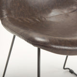 Sawyer I Dark Brown Faux-Leather Seat Black Iron Frame Dining Chair, Set of 2 by Mercana at Eve Furniture