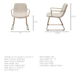 Sawyer II Beige Fabric Wrap Gold Metal Frame Dining Chair by Mercana at Eve Furniture