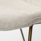 Sawyer II Beige Fabric Wrap Gold Metal Frame Dining Chair by Mercana at Eve Furniture