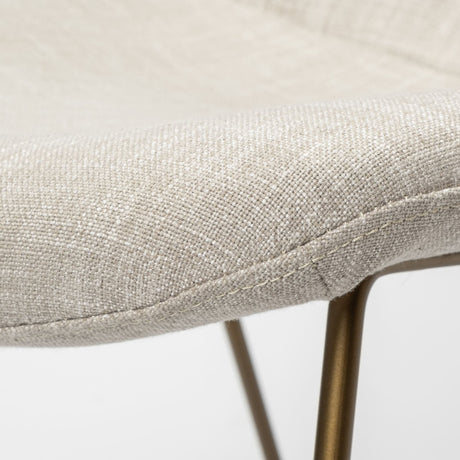 Sawyer II Beige Fabric Wrap Gold Metal Frame Dining Chair by Mercana at Eve Furniture