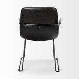 Sawyer II Black Faux-Leather Seat Black Iron Frame Dining Chair by Mercana at Eve Furniture