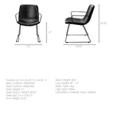 Sawyer II Black Faux-Leather Seat Black Iron Frame Dining Chair by Mercana at Eve Furniture