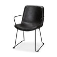 Sawyer II Black Faux-Leather Seat Black Iron Frame Dining Chair by Mercana at Eve Furniture