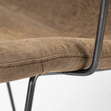 Sawyer II Brown Faux-Leather Seat Black Iron Frame Dining Chair by Mercana at Eve Furniture