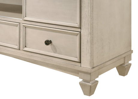 Saywer Antique 68" White and Brown TV Stand by Crown Mark at Eve Furniture