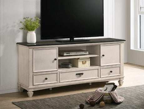 Saywer Antique 68" White and Brown TV Stand by Crown Mark at Eve Furniture