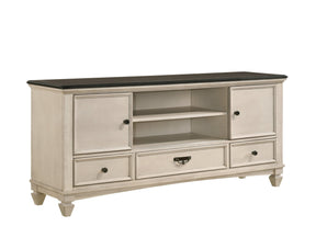 Saywer Antique 68" White and Brown TV Stand by Crown Mark at Eve Furniture