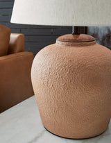 Scantor 2-Piece Table Lamp Set in Rust by Ashley at Eve Furniture