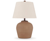 Scantor 2-Piece Table Lamp Set in Rust by Ashley at Eve Furniture