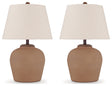 Scantor 2-Piece Table Lamp Set in Rust by Ashley at Eve Furniture
