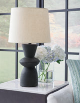 Scarbot Distressed Black Table Lamp by Ashley at Eve Furniture