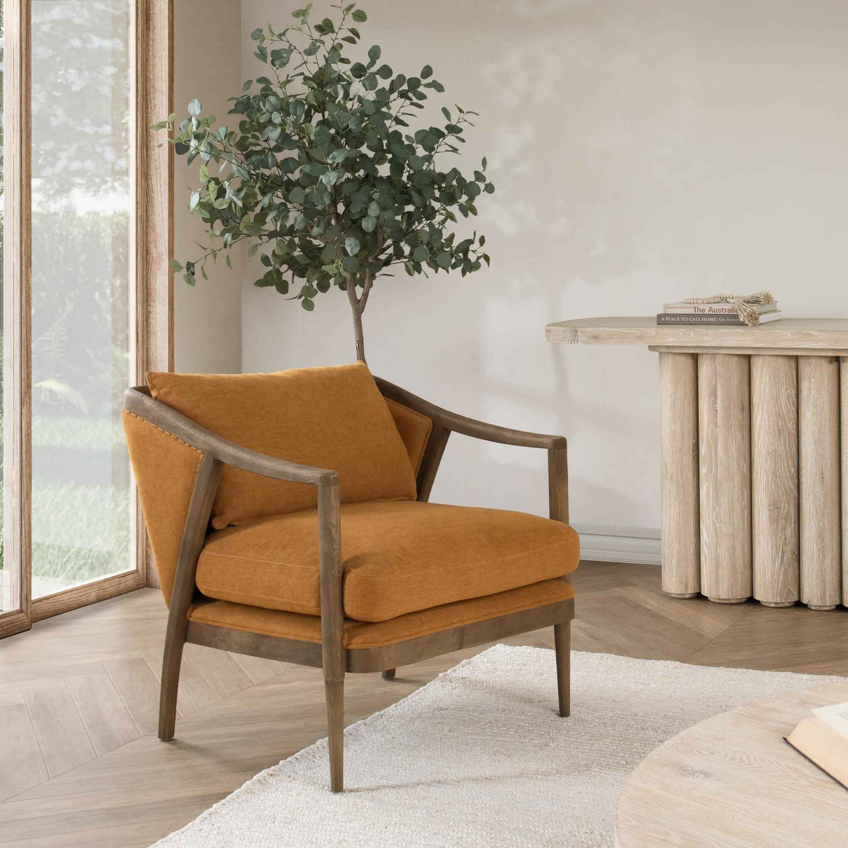 Scarlett Burnt Orange Accent Chair by Classic Home at Eve Furniture