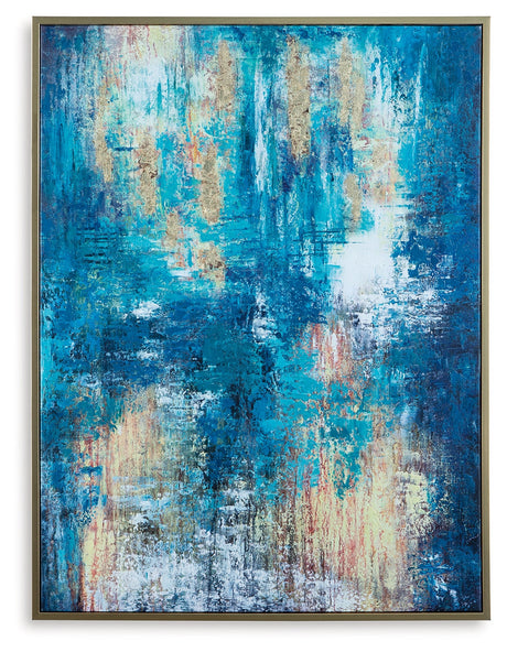 Scarlite Teal/Gold Finish Wall Art