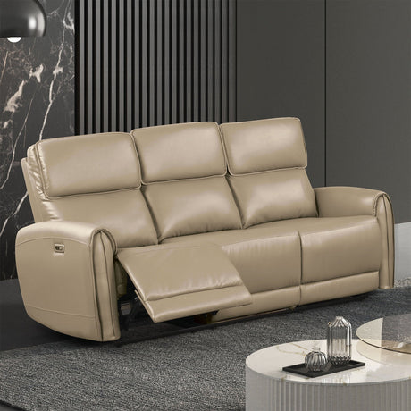 Schlieren Beige Leatherette Reclining Living Room Set by Furniture of America at Eve Furniture