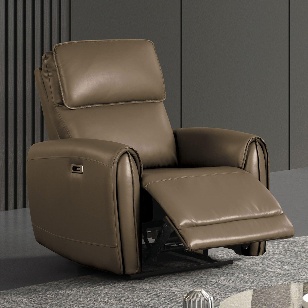 Schlieren Light Brown Power Recliner by Furniture of America at Eve Furniture